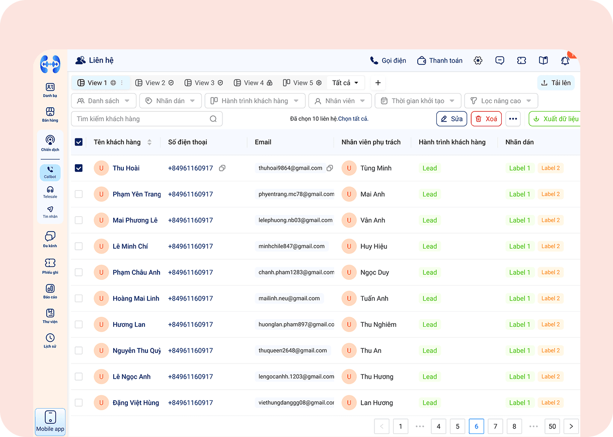 CRM Dashboard preview