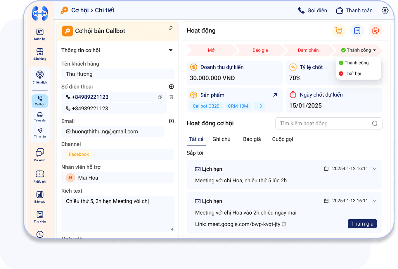 Giải pháp auto call tích hợp công nghệ AI